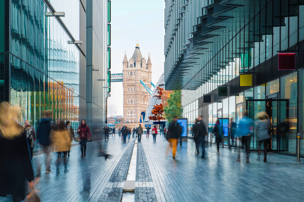 people walking in London