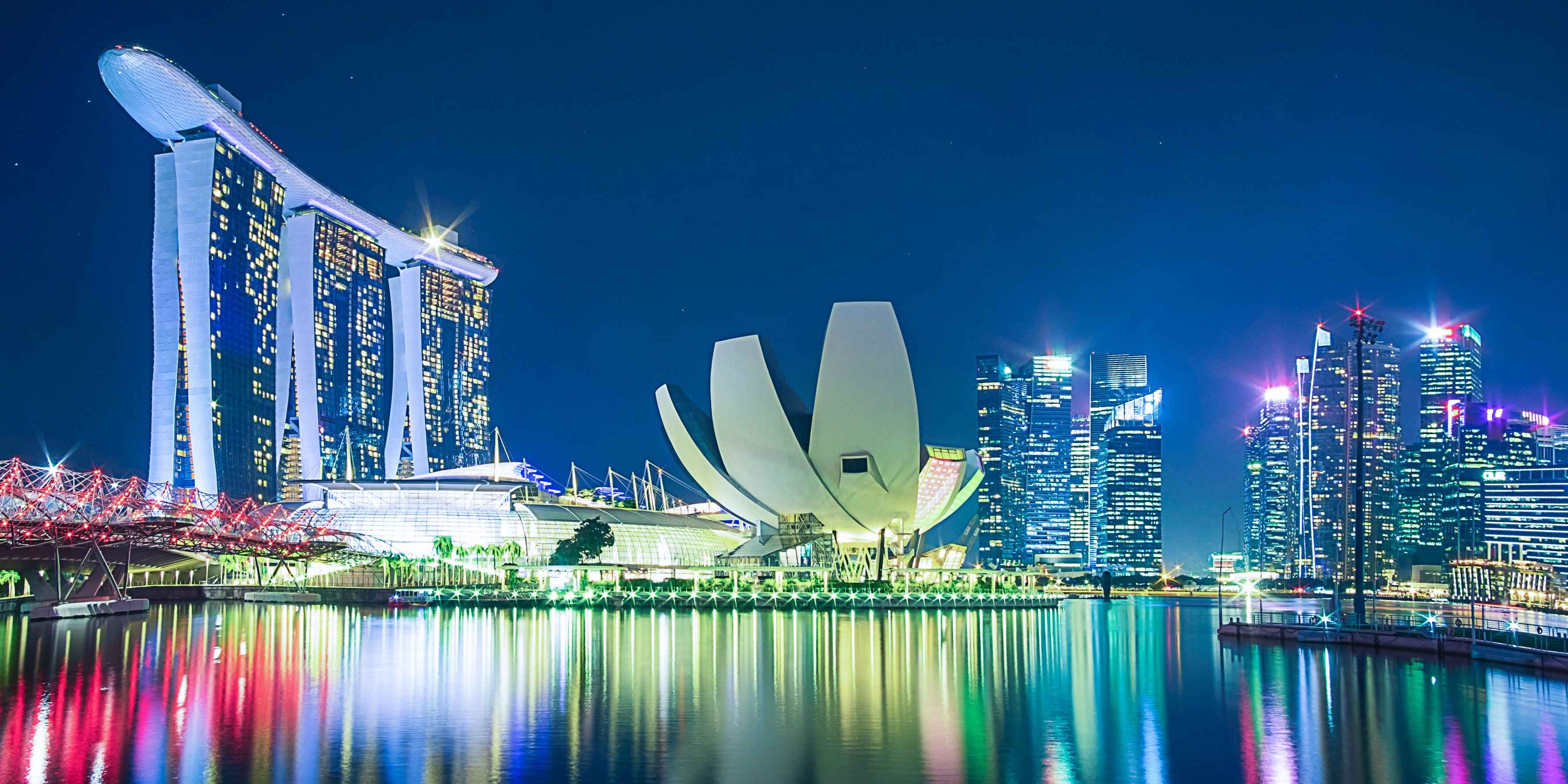 Singapore skyline at night